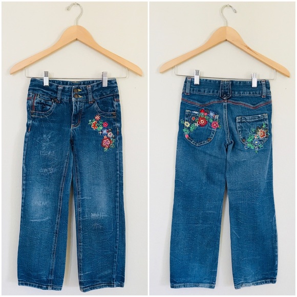 🌼mary-kate & ashley Boho Embroidered Jeans Sz 7🌼 - Picture 4 of 8